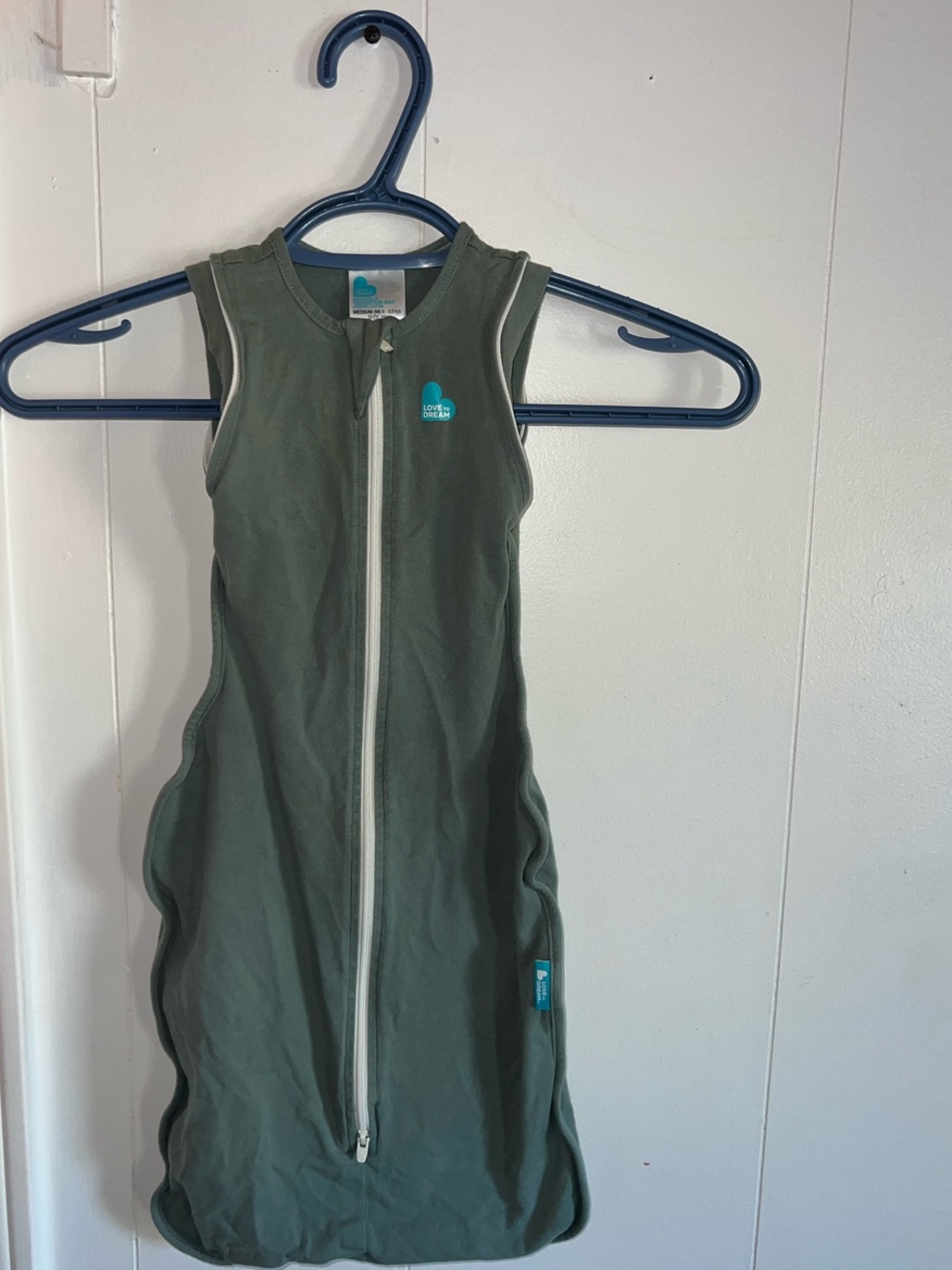 Love to dream (Transition) Olive Green Sleep Sack with Front Zip (sleeves)